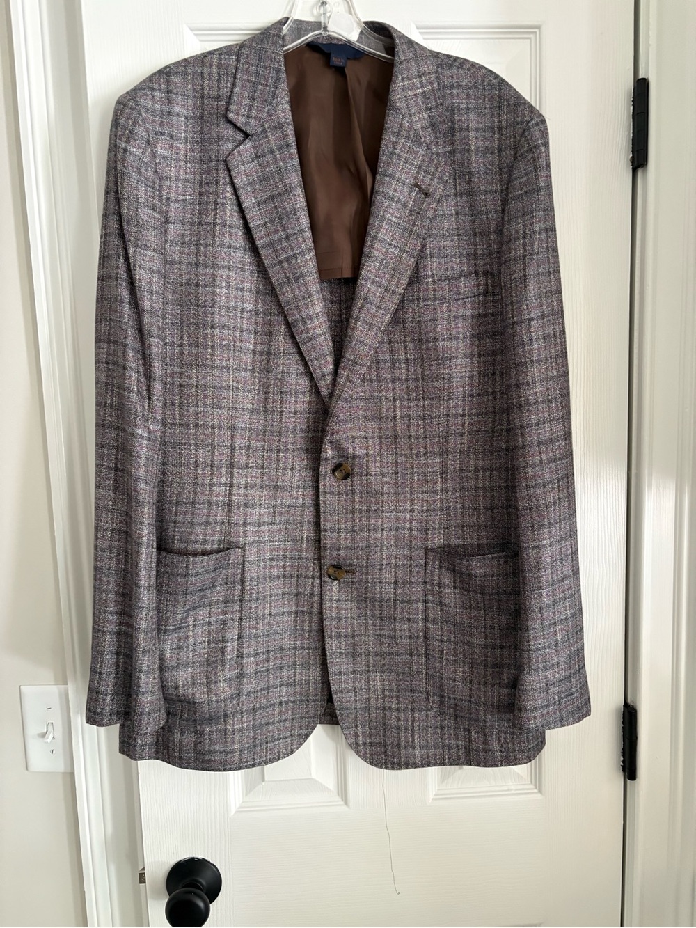 Max Davoli Baroni Mens Sportcoat Blazer Jacket 42L Gray Plaid